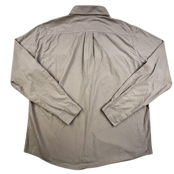 Clothing Arts Shirt Men XXL Tan P Cubed Pick Pocket Proof Button Up Travel Nylon - Picture 9 of 12